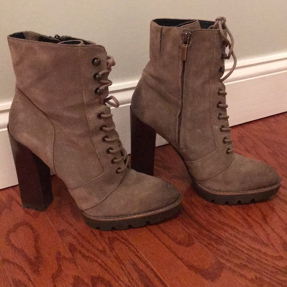 High-heeled ankle boots